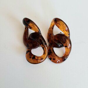 Elegant Brown Swirl Earrings